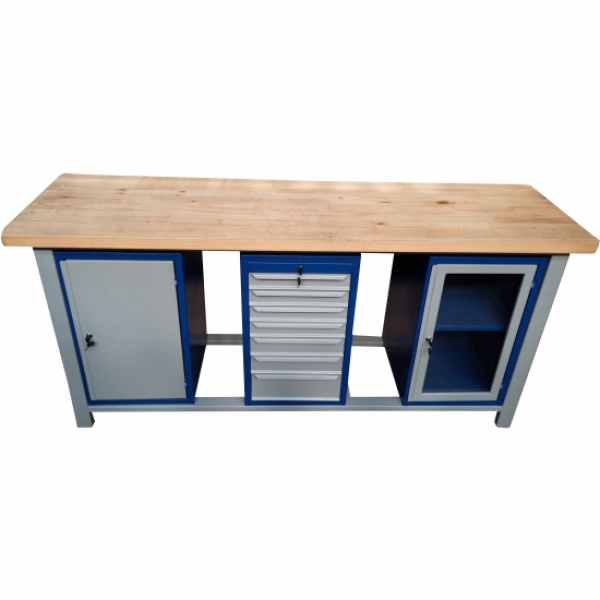 Bancada Inteligente 7 gavetas - 1 porta de acrílico - 1 porta de aço