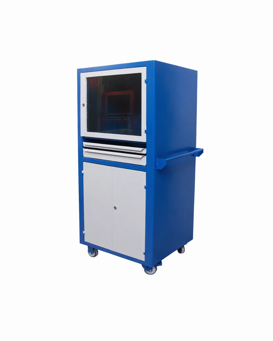 Rack para computador fechado com visor acrílico 2 gavetas 2 portas — Bezafer