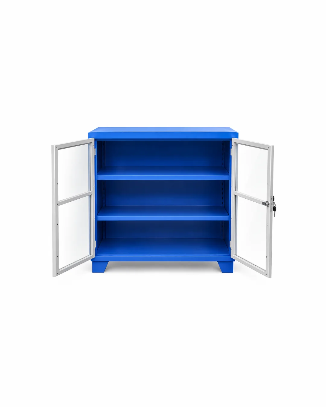 Armário para ferramentas 2 prateleiras fixas - porta c/ visor de acrílico — Bezafer